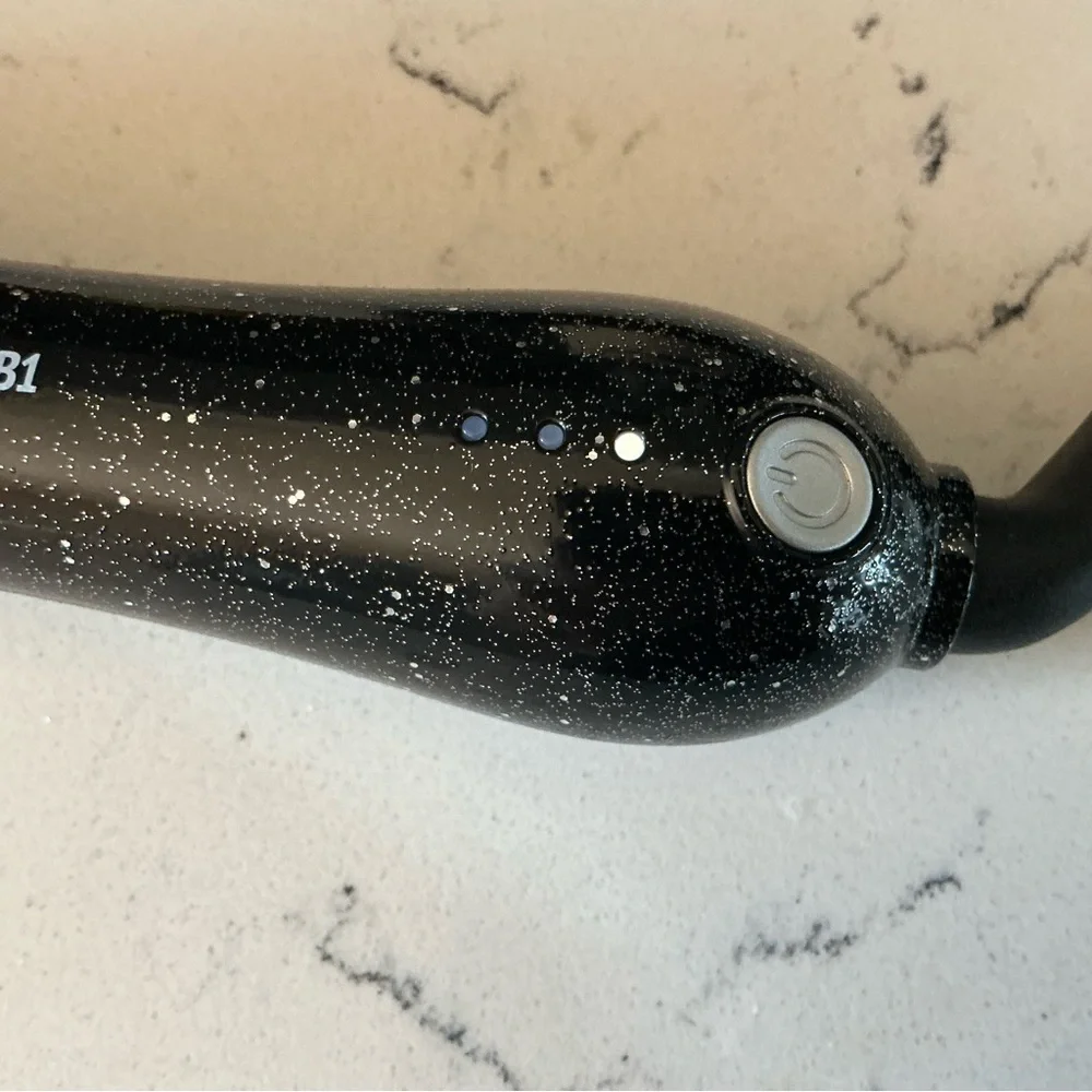 Beachwaver B1 rotating curling iron in black glitter 1”Model no. BW16H2